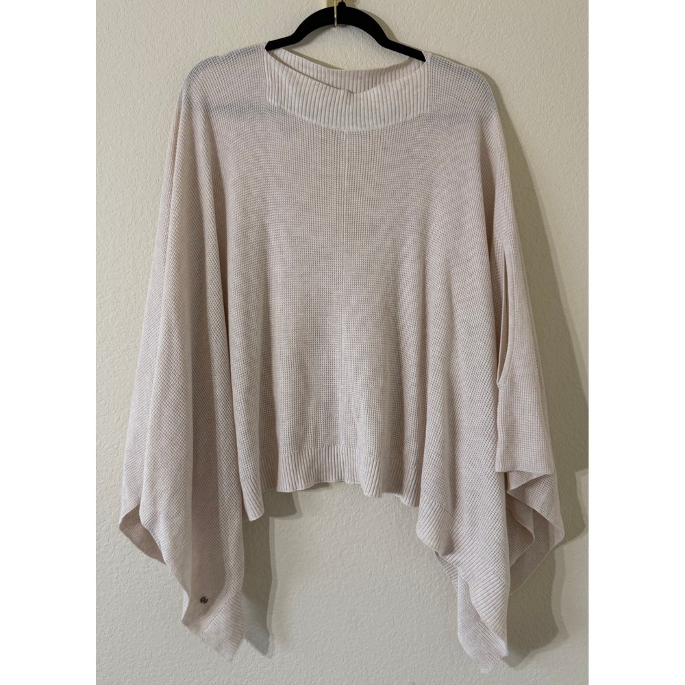 Lululemon Cashmere Blend White Opal Forward Flow Poncho Size One Size Minimalist